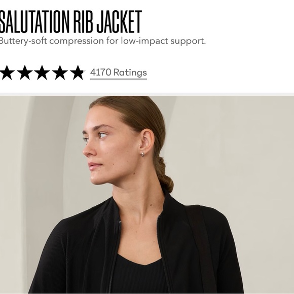 Athleta salutation jacket, navy size large - Picture 2 of 5